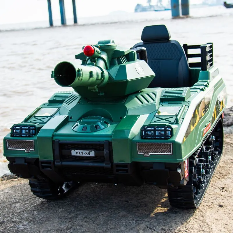 รถถังเด็กไฟฟ้าสีเขียว